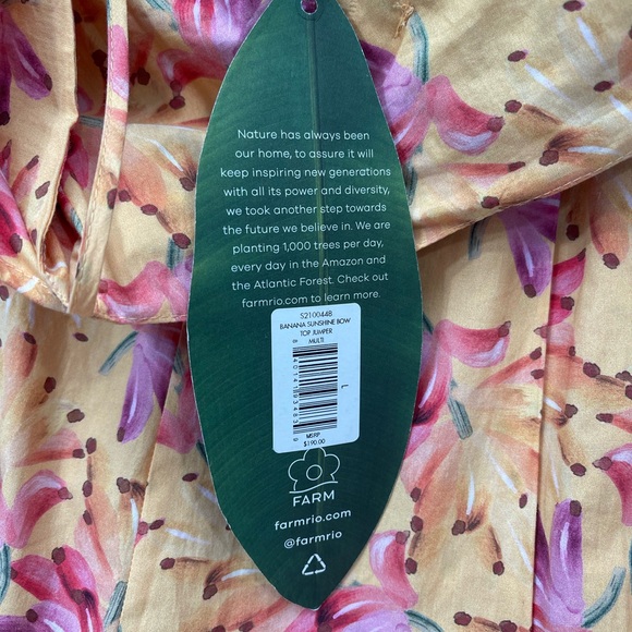 Farm Rio Banana Sunshine Bow Top Jumpsuit Strappy Yellow Boho Print Womens Large - Picture 15 of 16